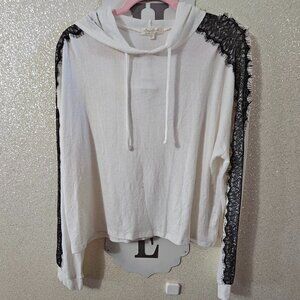Ultra Flirt Hooded Lace Pullover